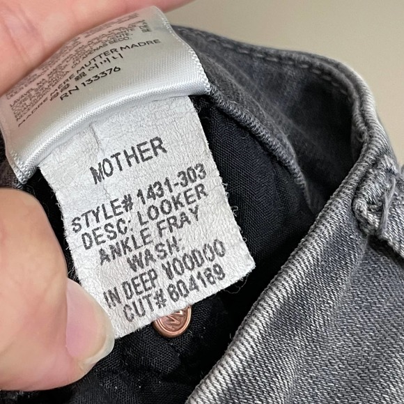 MOTHER The Looker Ankle Fray Raw Hem Skinny Denim Jeans Deep Voodoo Gray 27 - Picture 12 of 12